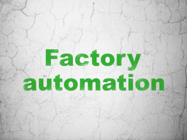 Manufacuring kavramı: duvar arka plan üzerinde Fabrika Otomasyonu