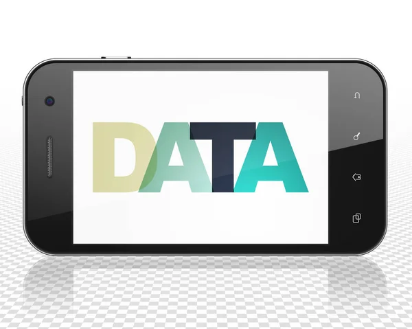 Concetto informativo: Smartphone con dati in mostra — Foto Stock