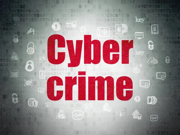 Концепція безпеки: кіберзлочинність на фоні паперу цифрових даних — стокове фото