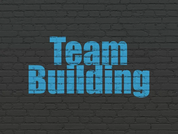 Concepto financiero: Team Building en el fondo de la pared — Foto de Stock