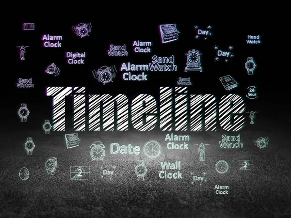 Timeline-Konzept: Timeline im Grunge Dark Room — Stockfoto