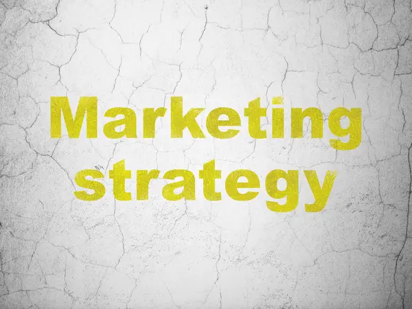 Werbekonzept: Marketingstrategie auf Wandhintergrund — Stockfoto