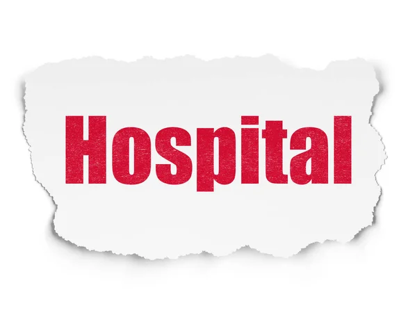 Gesundheitskonzept: Krankenhaus auf zerrissenem Papier — Stockfoto
