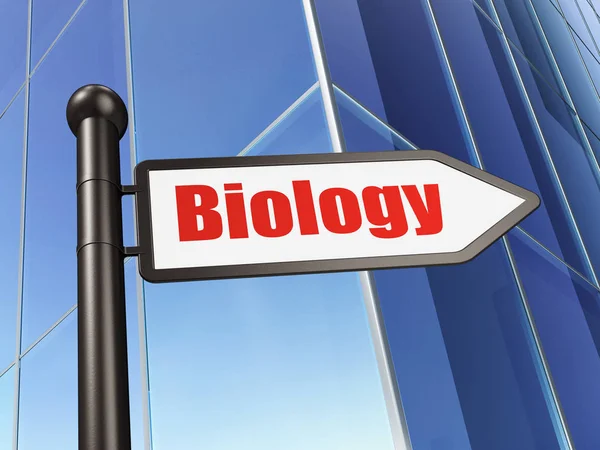 Begrip van de wetenschap: biologie ondertekenen op het opbouwen van de achtergrond — Stockfoto