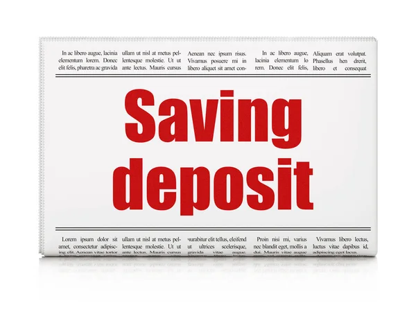 Currency concept: newspaper headline Saving Deposit — Stock Photo, Image