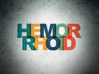 Tıp konsepti: Dijital Veri Kağıdı arkaplanındaki Hemoroit