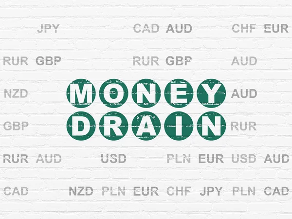 Currency concept: Money Drain on wall background