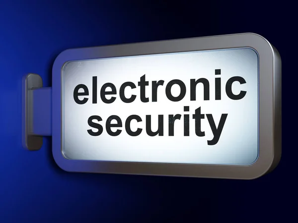 Bezpečnost: elektronické zabezpečení na billboard pozadí — Stock fotografie