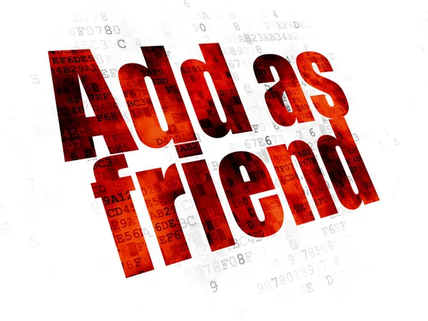 Conceito de mídia social: Adicionar como amigo em fundo digital — Fotografia de Stock
