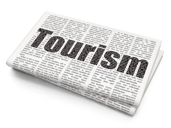 Conceito de férias: Turismo em fundo de jornal — Fotografia de Stock