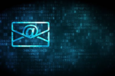 iş kavramı: dijital arka plan üzerinde e-posta
