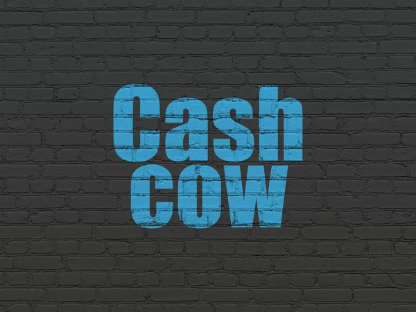 Koncepcja finansowania: środki pieniężne krowa na tle ściany — Zdjęcie stockowe