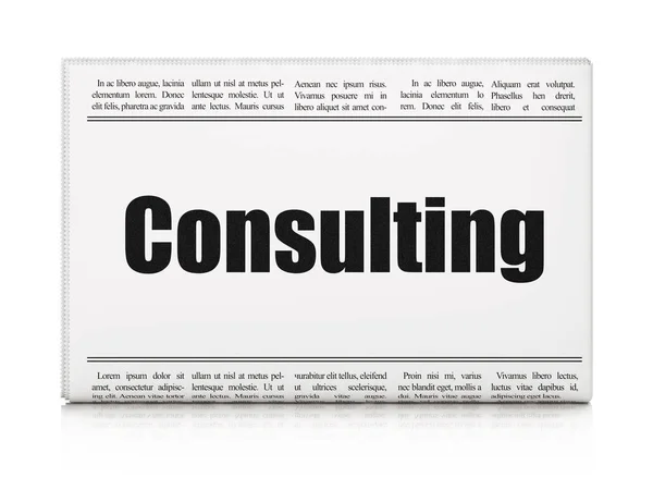 Üzleti koncepció: újság headline Consulting — Stock Fotó