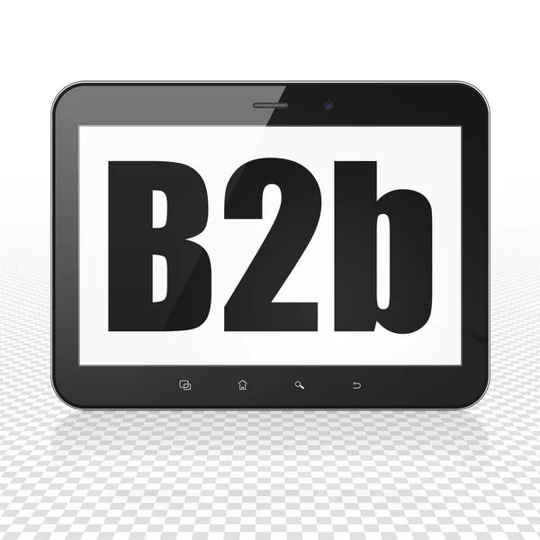 财务理念︰ 平板电脑与 B2b 展出 — 图库照片