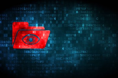 Ekonomi kavramı: klasör ile göz dijital arka plan üzerinde