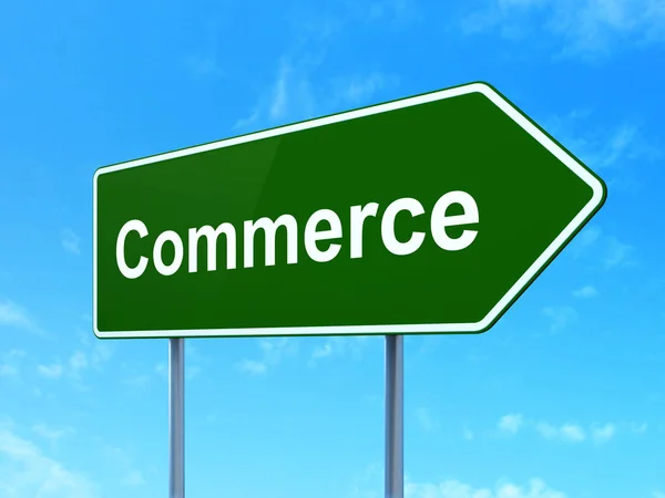 Koncepcja finansowania: Commerce na tle znak drogowy — Zdjęcie stockowe