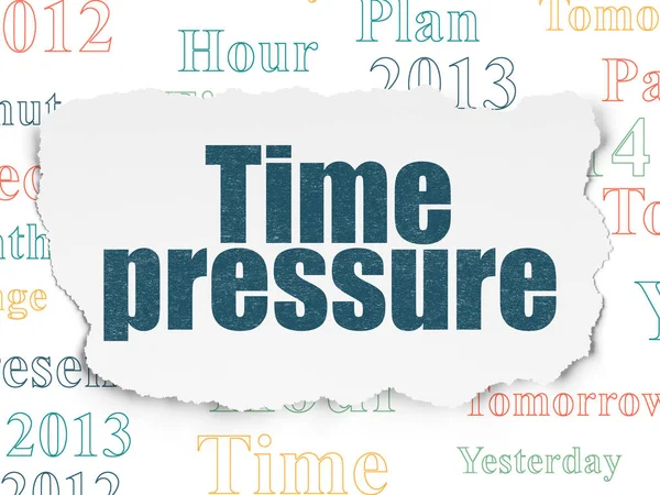 Koncept časové osy: časový tlak na roztrhané papírové pozadí — Stock fotografie