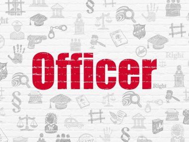 Hukuk kavramı: Memur duvar arka plan üzerinde