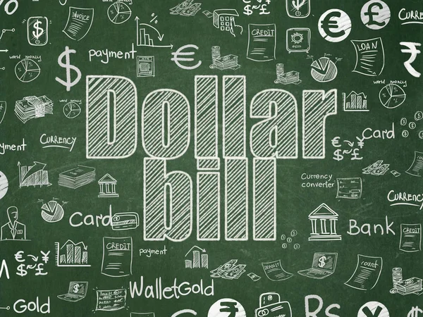 Koncept měny: dolarové bankovky na školní rada pozadí — Stock fotografie