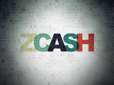 Blockchain kavramı: Zcash dijital veri kağıt arka plan üzerinde