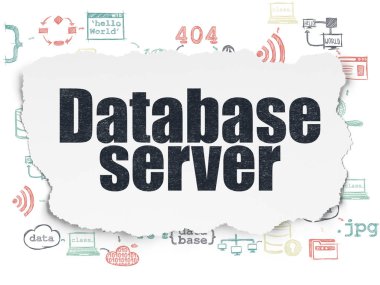 Yazılım kavramı: yırtık kağıt arka plan veritabanı sunucusunda