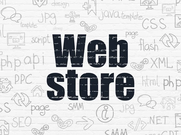 Web design concept: Web Store on wall background