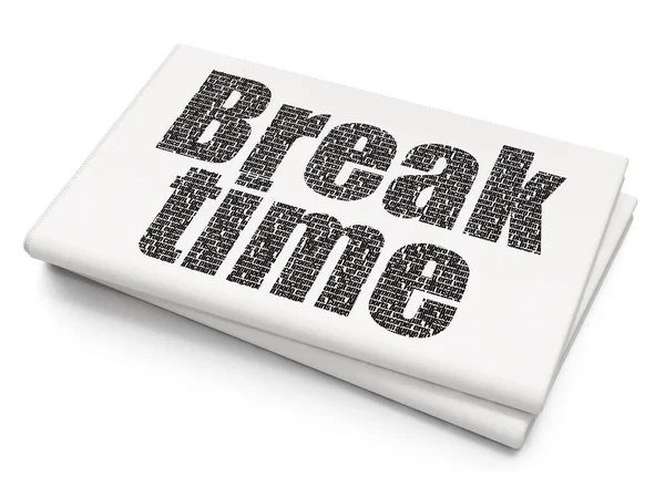 Timeline concept: Break Time on Blank Newspaper background — Stock Photo, Image