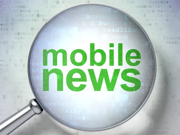 News concept: Mobile News with optical glass