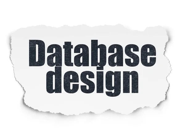 Database concept: Database Design on Torn Paper background