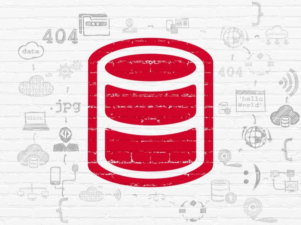 Concepto de programación: Base de datos sobre fondo de pared — Foto de Stock