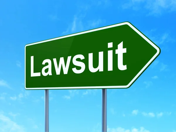 Law concept: rechtszaak op weg teken achtergrond — Stockfoto