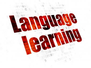 Eğitim kavramı: dijital arka plan üzerinde dil öğrenme