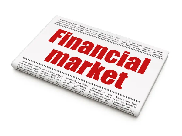 货币概念: 报纸头条金融市场 — 图库照片