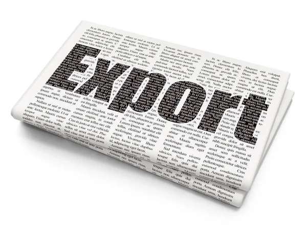Conceito de financiamento: Exportação em fundo de jornal — Fotografia de Stock