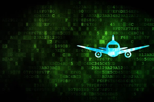 Travel concept: Aircraft on digital background