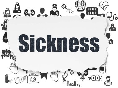 Sağlık kavramı: hastalık yırtılmış kağıt arka plan üzerinde