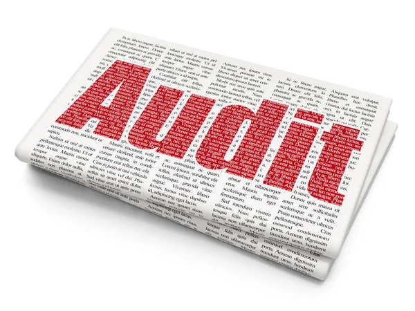 Concetto di finanza: audit sullo sfondo del giornale — Foto Stock