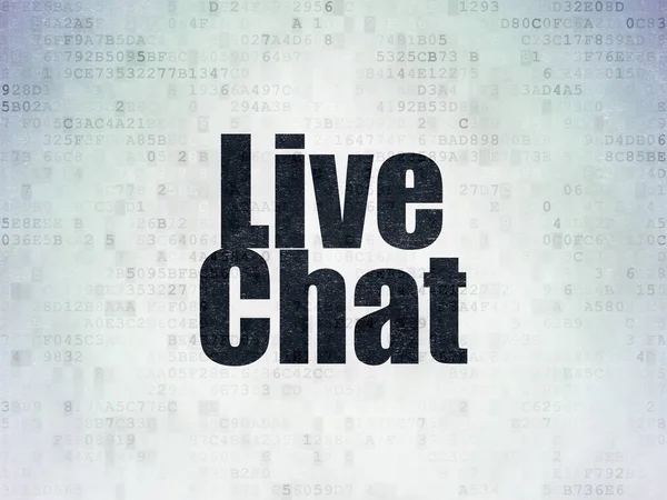 Conceito de desenvolvimento Web: Chat ao vivo no fundo do Digital Data Paper — Fotografia de Stock
