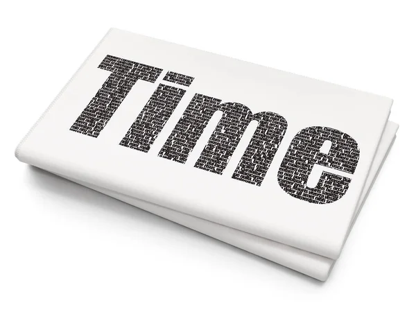 時間の概念: 空白の新聞の背景に時間 — ストック写真