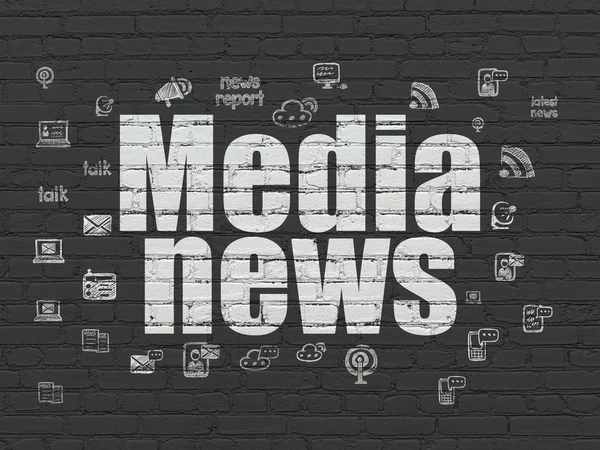 News concept: Media News on wall background — Stock Photo, Image