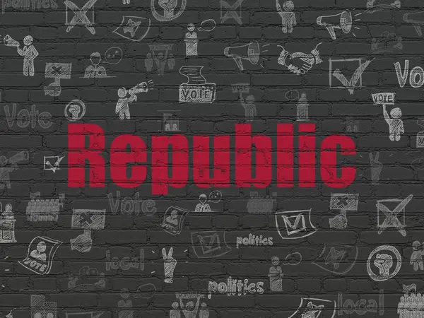 Politiska koncept: republiken på väggen bakgrund — Stockfoto