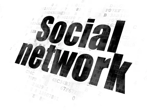 Κοινωνικό δίκτυο έννοια: κοινωνικό δίκτυο σε ψηφιακό φόντο — Φωτογραφία Αρχείου