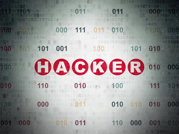 Concepto de privacidad: Hacker on Digital Data Paper background —  Fotos de Stock