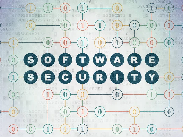 Concepto de seguridad: Seguridad del software en el fondo del documento de datos digital — Foto de Stock