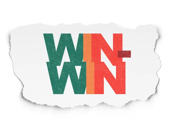 Geschäftskonzept: Win-Win auf zerrissenem Papier — Stockfoto