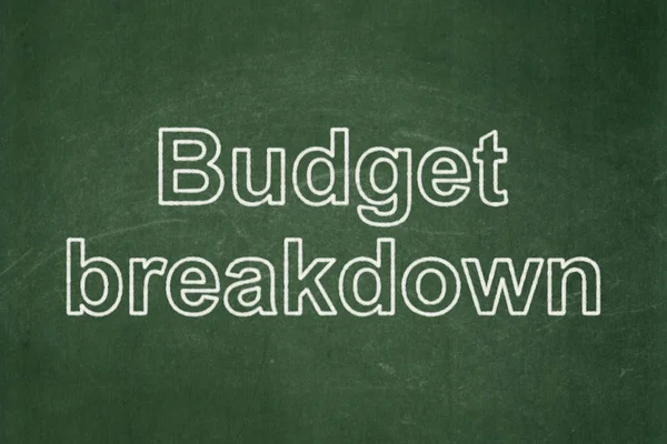 Finance koncept: budgetfördelning på svarta tavlan bakgrund — Stockfoto