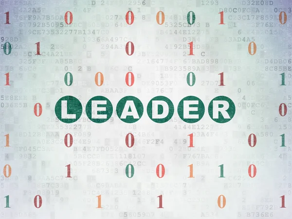 Business concept: Leader on Digital Data Paper background