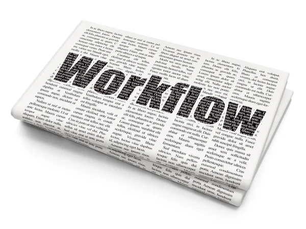 Finance concept: Workflow on Newspaper background — Stock Photo, Image