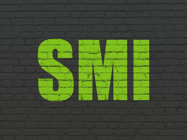 Stock market indexes concept: SMI on wall background — Stock Photo, Image