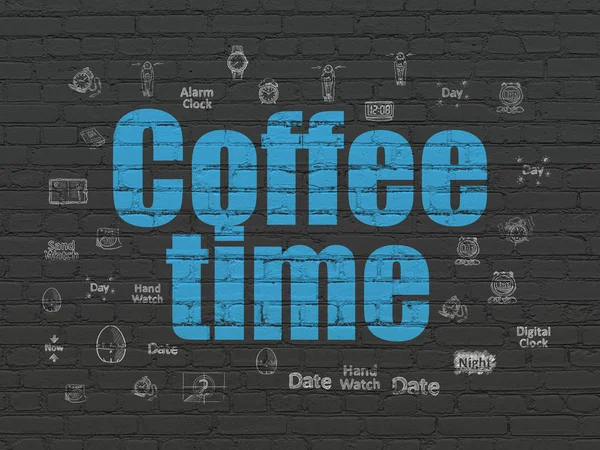 Timeline concept: Coffee Time on wall background — Stock Photo, Image